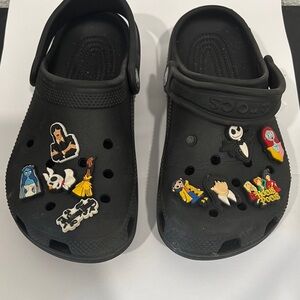 CROCS Black with Halloween charms